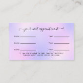 グリッターピンクアイラッシュエクステンションアポイントメント事業 名刺 (裏面)