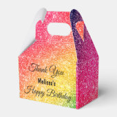 グリッターピンクイエロー金ゴールドありがとう フェイバーボックス (正面サイド)