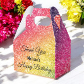 グリッターピンクイエロー金ゴールドありがとう フェイバーボックス