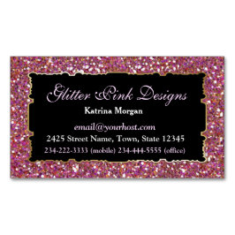 グリッターピンクエレガンス磁気名刺 マグネット名刺