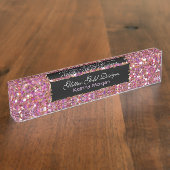 グリッターピンクエレガンス デスクネームプレート (側面)