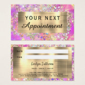 グリッターピンクオパールアポイントメントカード (正面&裏面)