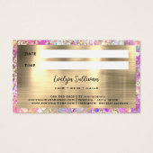 グリッターピンクオパールアポイントメントカード (裏面)