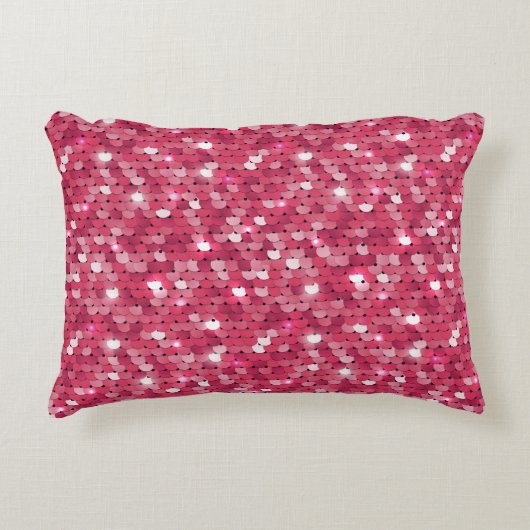 グリッターピンクシークインパターン アクセントクッション (正面)
