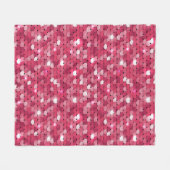 グリッターピンクシークイン模様 フリースブランケット (正面(横))