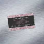 グリッターピンクジュエリーダイヤモンドきらきら光るありがとう マグネット名刺 (インサイチュ)