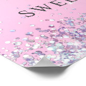 グリッターピンクスウィート16バースデーパーティーへようこそ ポスター (角)