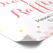 グリッターピンクスター水彩おむつラッフルサイン ポスター (角)