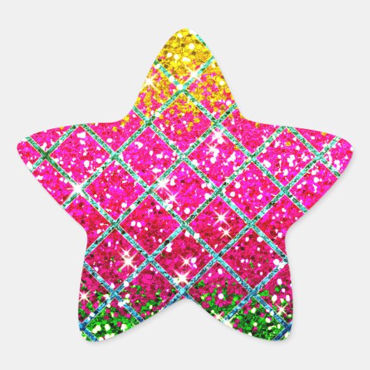 グリッターピンクスナンケスキン 星シール (正面)