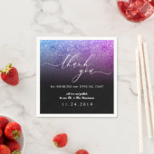 グリッターピンクティール(緑がかった色)ミニマリストデコ結婚ール スタンダードカクテルナプキン (インサイチュ)