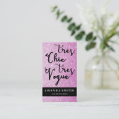 グリッターピンクトレシックファッションブティックモデル 名刺 (スタンド正面)