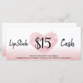 グリッターピンクハートリップメイクアップアーティストキャッシュ (正面/裏面)