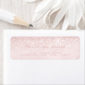 グリッターピンクパステルガーリーRSVP差出人住所 ラベル (インサイチュ)