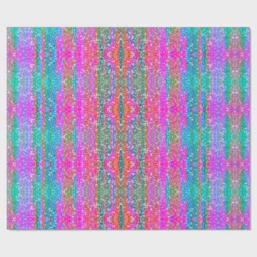 グリッターピンクパープルティール(緑がかった色)ブルーデクペガーリーージ ラッピングペーパー (フラット)