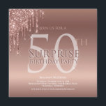 グリッターピンクフィフティスファブルーサプライズ誕生日 招待状<br><div class="desc">そろそろ行く時間だ祝よ、この招待はあなたのパーティーを正しい方向に進める。このデザインはピンクドリッピンググリッターとカスタムタイポグラフィを備えている。キラキラ！</div>