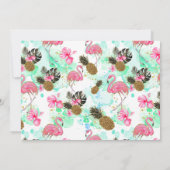 グリッターピンクフラミンゴヒョウ柄ベビーシャワー 招待状 (裏面)