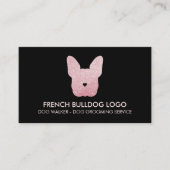 グリッターピンクフランスのブルドッグトリマードッグ歩く 名刺 (正面)