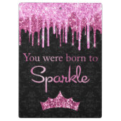 グリッターピンクブラックからス生まれパークルへ クリップボード (裏面)