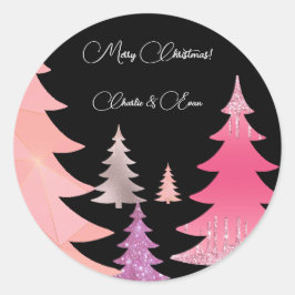 グリッターピンクブラックモノグラム ラウンドシール