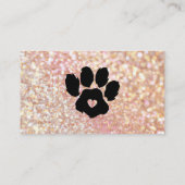 グリッターピンクペットシッターグルーミングポー 名刺 (裏面)
