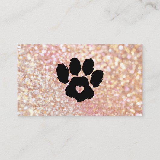 グリッターピンクペットシッターグルーミングポー 名刺 (裏面)