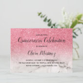 グリッターピンクホグラデーションワイトマーブルキンセアニラ 招待状 (スタンド正面)