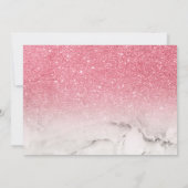 グリッターピンクホグラデーションワイトマーブルキンセアニラ 招待状 (裏面)