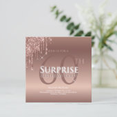 グリッターピンクホワイト60thサプライズ誕生日 招待状 (スタンド正面)