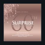 グリッターピンクホワイト60thサプライズ誕生日 招待状<br><div class="desc">そろそろ行く時間だ祝よ、この招待はあなたのパーティーを正しい方向に進める。このデザインはピンクドリッピンググリッターとカスタムタイポグラフィを備えている。キラキラ！</div>