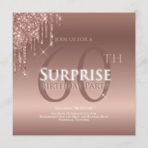 グリッターピンクホワイト60thサプライズ誕生日