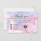 グリッターピンクマーブルスプラッシュ液サンキューカード サンキューカード (正面)