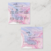 グリッターピンクマーブルスプラッシュ爪、 ネイルアプリケーションガイド スクエア名刺 (正面/裏面)