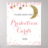 グリッターピンクムーン離れあなたの予測サイン ポスター (正面)