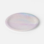 グリッターピンクユニコーングラデーションプリンセスホログラフィック ペーパープレート (アングル)