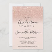グリッターピンク大学院フォトブロック卒業 招待状 (裏面)
