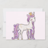 グリッターピンク誕生日アフリカンユニコーン 招待状 (裏面)
