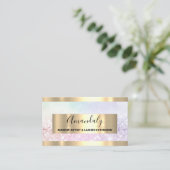 グリッターピンク金ゴールドフレームイベントプランナーQRコード 名刺 (スタンド正面)