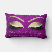 グリッターピンク金ゴールドメイクアップアイラッシュズ美しいスタジオ ランバークッション (裏面)