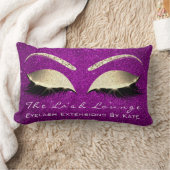 グリッターピンク金ゴールドメイクアップアイラッシュズ美しいスタジオ ランバークッション (ブランケット)