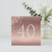 グリッターピンク40thサプライズ誕生日 招待状 (スタンド正面)