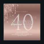 グリッターピンク40thサプライズ誕生日 招待状<br><div class="desc">そろそろ行く時間だ祝よ、この招待はあなたのパーティーを正しい方向に進める。このデザインはピンクドリッピンググリッターとカスタムタイポグラフィを備えている。キラキラ！</div>