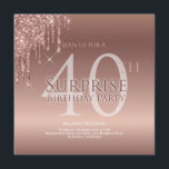 グリッターピンク40thサプライズ誕生日 招待状<br><div class="desc">そろそろ行く時間だ祝よ、この招待はあなたのパーティーを正しい方向に進める。このデザインはピンクドリッピンググリッターとカスタムタイポグラフィを備えている。キラキラ！</div>