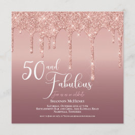 グリッターピンク50と素晴らしい誕生日スクリプト 招待状