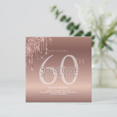 グリッターピンク60thサプライズ誕生日 招待状 (スタンド正面)