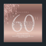 グリッターピンク60thサプライズ誕生日 招待状<br><div class="desc">そろそろ行く時間だ祝よ、この招待はあなたのパーティーを正しい方向に進める。このデザインはピンクドリッピンググリッターとカスタムタイポグラフィを備えている。キラキラ！</div>