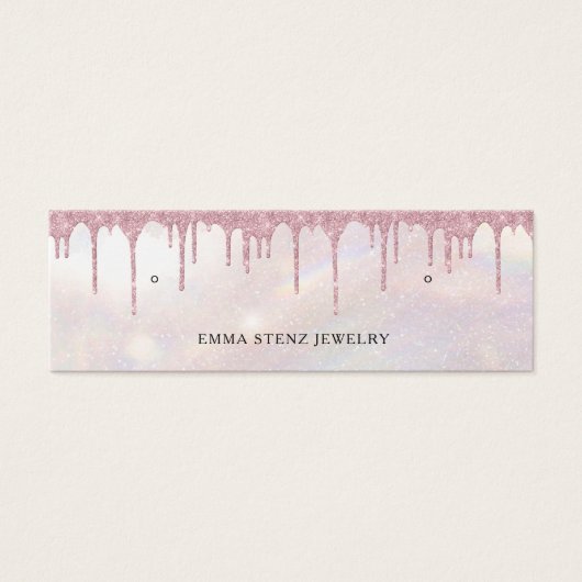 グリッターピンク・イヤリングバスケスタッズミニディスプレイカード (正面)