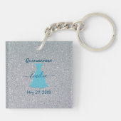 グリッターピンク&シルバーキンセアニェラ キーホルダー (裏面)