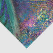 グリッターピーコックスエレガント羽ピンクのデコパージュ 薄葉紙 (詳細)