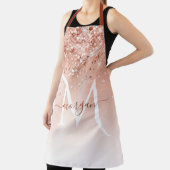 グリッターピーチバラ金ゴールドモノグラム エプロン (インサイチュ)