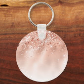 グリッターピーチバラ金ゴールドモノグラム キーホルダー (裏面)